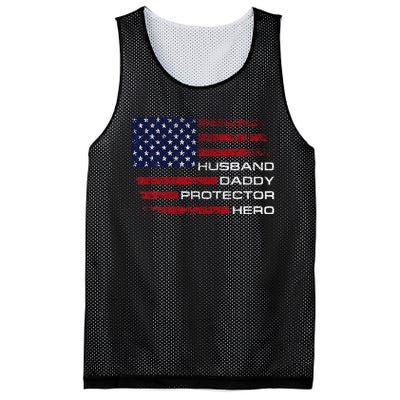 Husband Daddy Protector Hero Fathers Day Mesh Reversible Basketball Jersey Tank