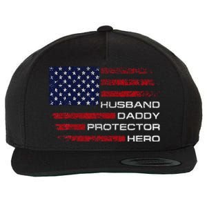 Husband Daddy Protector Hero Fathers Day Wool Snapback Cap