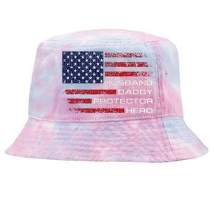 Husband Daddy Protector Hero Fathers Day Tie-Dyed Bucket Hat