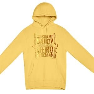 Husband Daddy Protector Hero Fire Tie Dye Golden Fathers Funny Gift Premium Pullover Hoodie