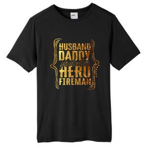 Husband Daddy Protector Hero Fire Tie Dye Golden Fathers Funny Gift Tall Fusion ChromaSoft Performance T-Shirt