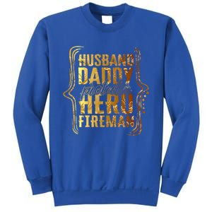 Husband Daddy Protector Hero Fire Tie Dye Golden Fathers Funny Gift Sweatshirt