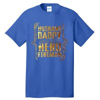 Husband Daddy Protector Hero Fire Tie Dye Golden Fathers Funny Gift Tall T-Shirt