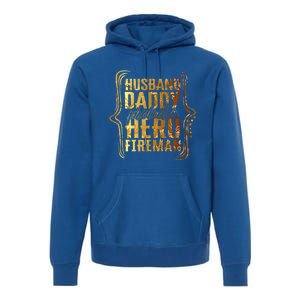 Husband Daddy Protector Hero Fire Tie Dye Golden Fathers Funny Gift Premium Hoodie