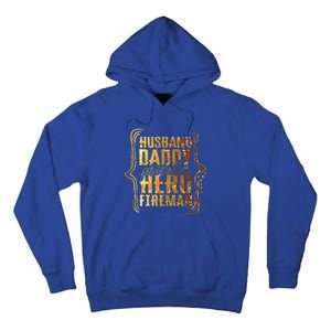 Husband Daddy Protector Hero Fire Tie Dye Golden Fathers Funny Gift Tall Hoodie