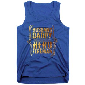 Husband Daddy Protector Hero Fire Tie Dye Golden Fathers Funny Gift Tank Top