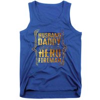 Husband Daddy Protector Hero Fire Tie Dye Golden Fathers Funny Gift Tank Top