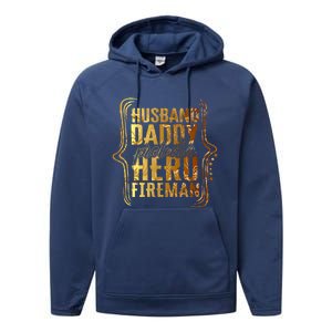 Husband Daddy Protector Hero Fire Tie Dye Golden Fathers Funny Gift Performance Fleece Hoodie