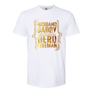 Husband Daddy Protector Hero Fire Tie Dye Golden Fathers Funny Gift Softstyle CVC T-Shirt