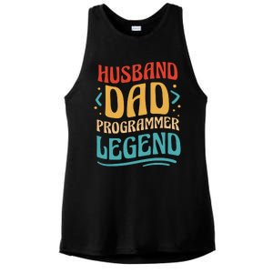 Husband Dad Programmer Legend Ladies PosiCharge Tri-Blend Wicking Tank