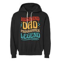 Husband Dad Programmer Legend Garment-Dyed Fleece Hoodie