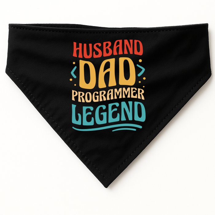 Husband Dad Programmer Legend USA-Made Doggie Bandana