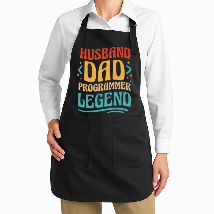 Husband Dad Programmer Legend Full-Length Apron With Pockets