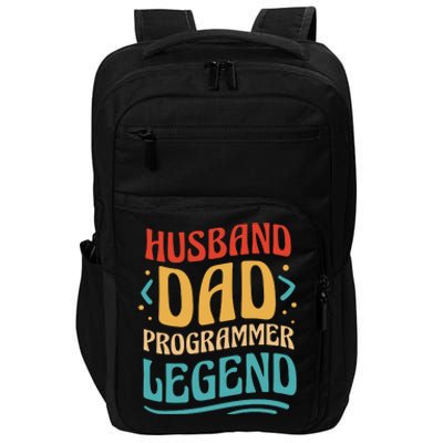 Husband Dad Programmer Legend Impact Tech Backpack