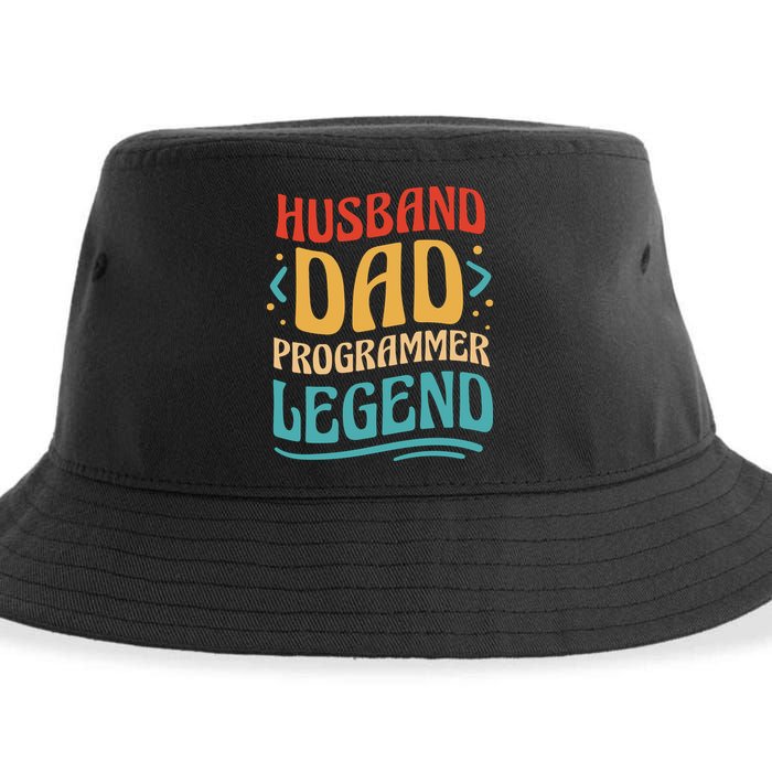 Husband Dad Programmer Legend Sustainable Bucket Hat