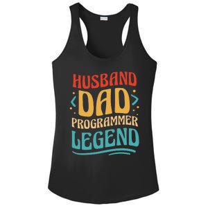 Husband Dad Programmer Legend Ladies PosiCharge Competitor Racerback Tank