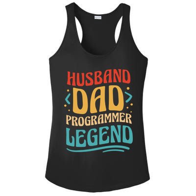 Husband Dad Programmer Legend Ladies PosiCharge Competitor Racerback Tank