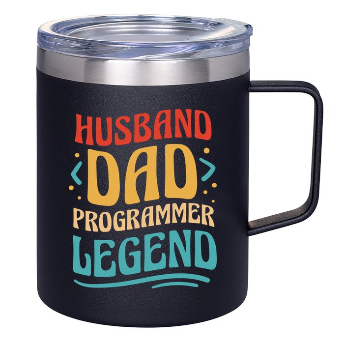 Husband Dad Programmer Legend 12oz Stainless Steel Coffee Mug