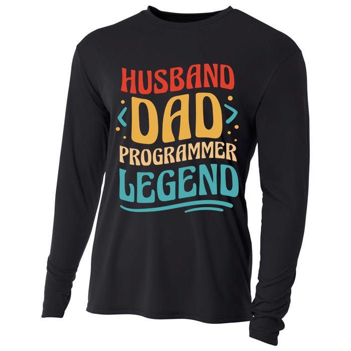 Husband Dad Programmer Legend Cooling Performance Long Sleeve Crew