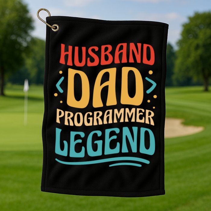 Husband Dad Programmer Legend Golf Towel