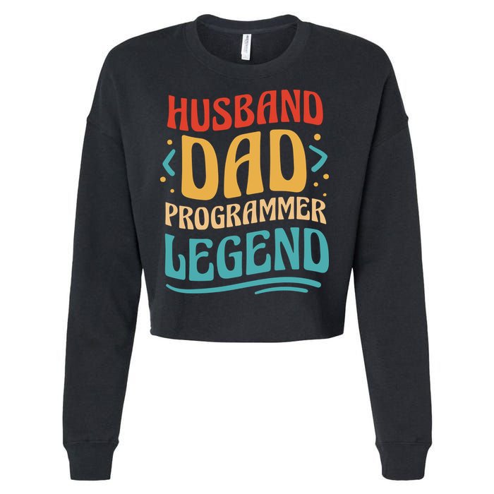 Husband Dad Programmer Legend Cropped Pullover Crew
