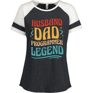 Husband Dad Programmer Legend Enza Ladies Jersey Colorblock Tee