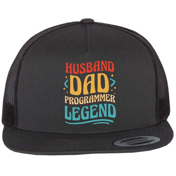 Husband Dad Programmer Legend Flatbill Hat