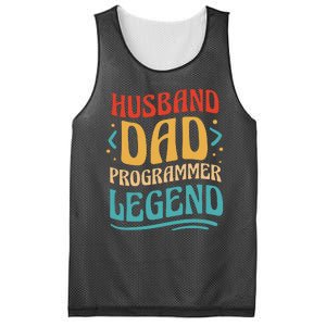 Husband Dad Programmer Legend Mesh Reversible Basketball Jersey Tank