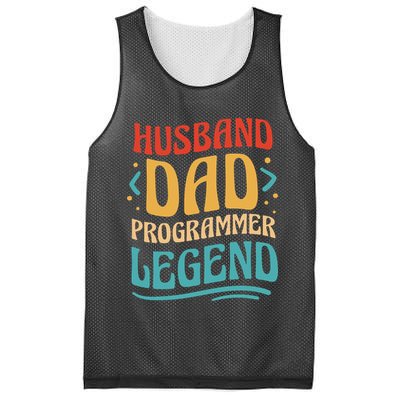 Husband Dad Programmer Legend Mesh Reversible Basketball Jersey Tank