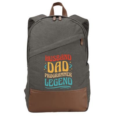 Husband Dad Programmer Legend Cotton Canvas Backpack