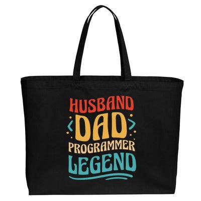 Husband Dad Programmer Legend Cotton Canvas Jumbo Tote