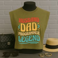 Husband Dad Programmer Legend Garment-Dyed Women's Muscle Tee