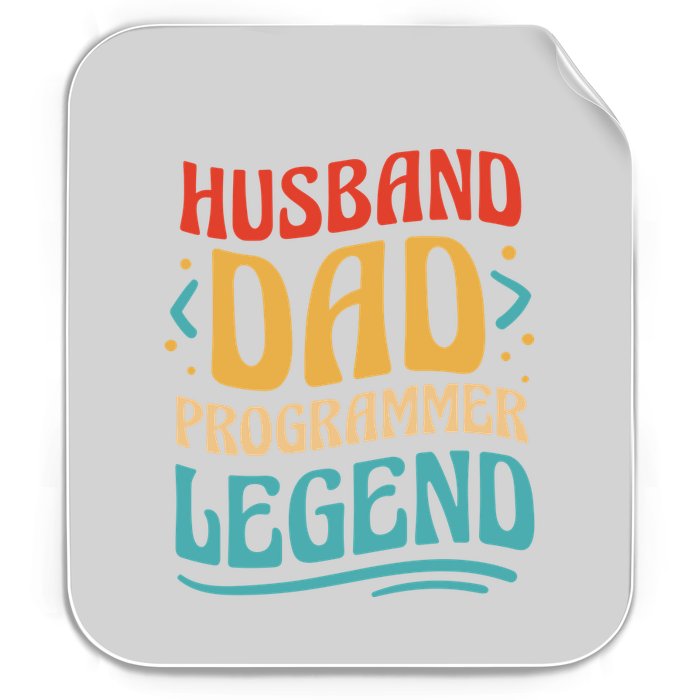 Husband Dad Programmer Legend Permanent Decal Sticker