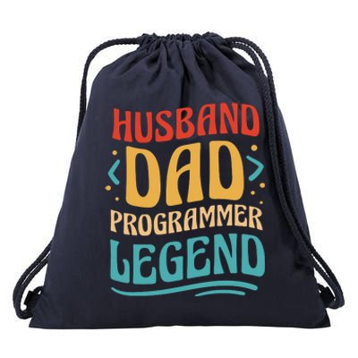 Husband Dad Programmer Legend Drawstring Bag