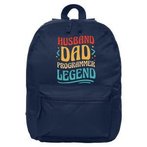 Husband Dad Programmer Legend 16 in Basic Backpack