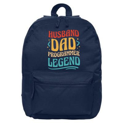 Husband Dad Programmer Legend 16 in Basic Backpack