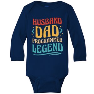 Husband Dad Programmer Legend Baby Long Sleeve Bodysuit