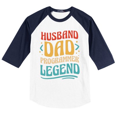 Husband Dad Programmer Legend Baseball Sleeve Shirt