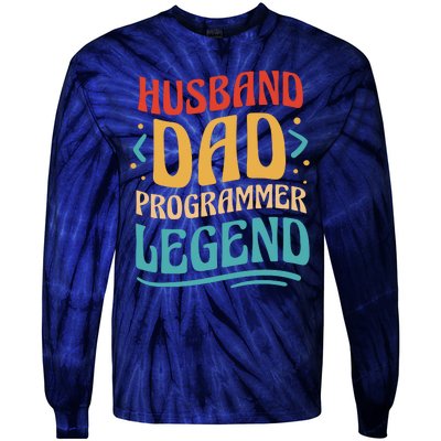 Husband Dad Programmer Legend Tie-Dye Long Sleeve Shirt