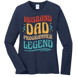 Husband Dad Programmer Legend Ladies Long Sleeve Shirt