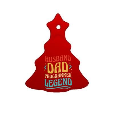 Husband Dad Programmer Legend Ceramic Tree Ornament