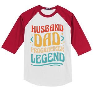 Husband Dad Programmer Legend Kids Colorblock Raglan Jersey