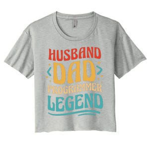 Husband Dad Programmer Legend Women's Crop Top Tee