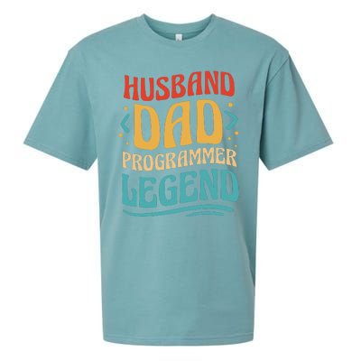 Husband Dad Programmer Legend Sueded Cloud Jersey T-Shirt