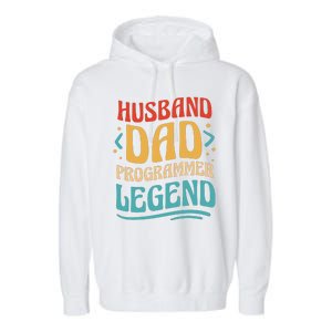 Husband Dad Programmer Legend Garment-Dyed Fleece Hoodie