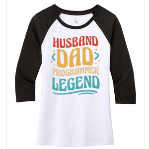 Husband Dad Programmer Legend Women's Tri-Blend 3/4-Sleeve Raglan Shirt