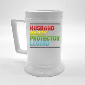 Husband Daddy Protector Legend Fathers Day Cool Gift Beer Stein