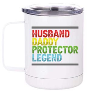 Husband Daddy Protector Legend Fathers Day Cool Gift 12 oz Stainless Steel Tumbler Cup