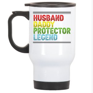 Husband Daddy Protector Legend Fathers Day Cool Gift Stainless Steel Travel Mug