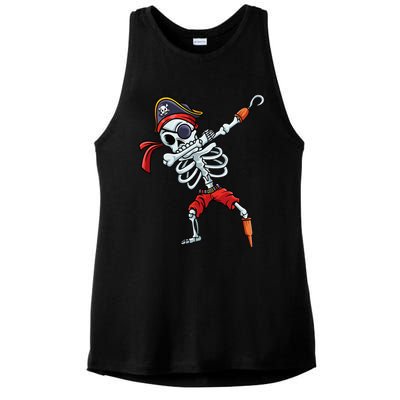 Halloween Dabbing Pirate Skeleton Funny Dab Ladies PosiCharge Tri-Blend Wicking Tank